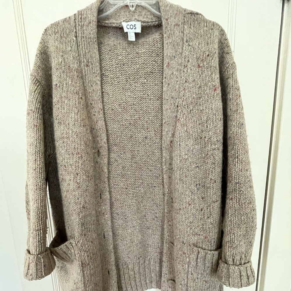 new COS cozy oversized wool cardigan